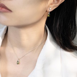 FH.bird Emerald Necklace, Women's, Popular, Simple, May Birthstone, Infinity Element "Love Stone" 925 Silver, Hypoallergenic Necklace, Large, Party Gift, Popular Accessory, Silver, Cubic Zirconia