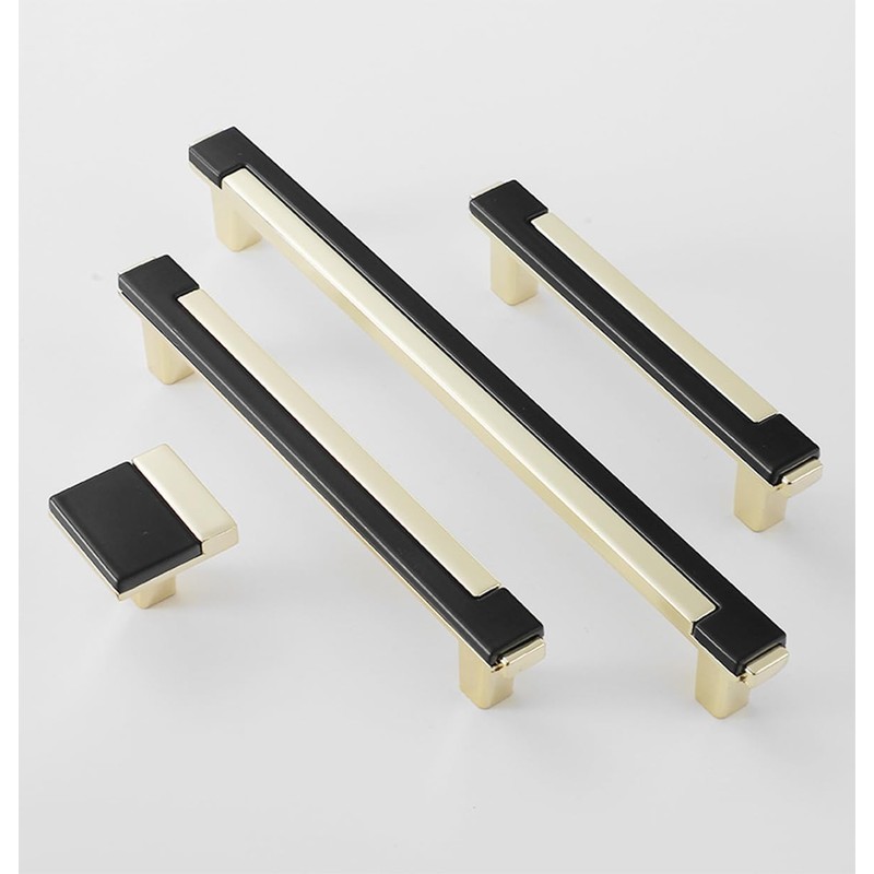 SYZOW 6 Pack Cabinet Handles Kitchen Cabinet Knobs Black and