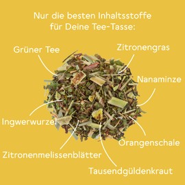 BitterLiebe® Teemanufaktur Sommertee Bio Kräutertee lose 100g mit der Kraft der Bitterstoffe I Bitterkräuter, Grüner Tee, Zitronengras uvm. I ca. 70 Tassen (100g)