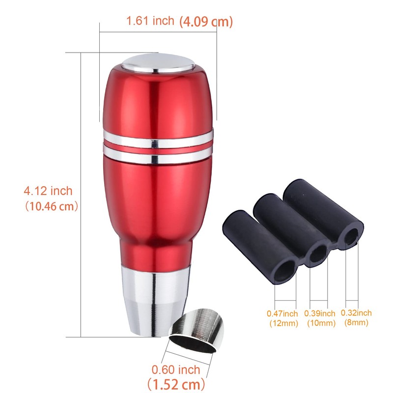 Arenbel Automatic Car Shifter Knob Push Button Gear Head Aluminum
