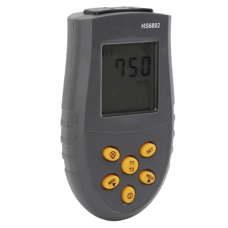HS6802 Dual Channel Digital Thermometer Handheld High Accuracy LCD Display