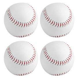 PanBeiQi Pack of 4 Baseballs 9 Inch, Professional Hand Stitched Baseballs, PU Baseballs, Hard Soft Rubber Core Baseballs for Adults, Youth Training, Baseball Games, Training, Outdoor Equipment