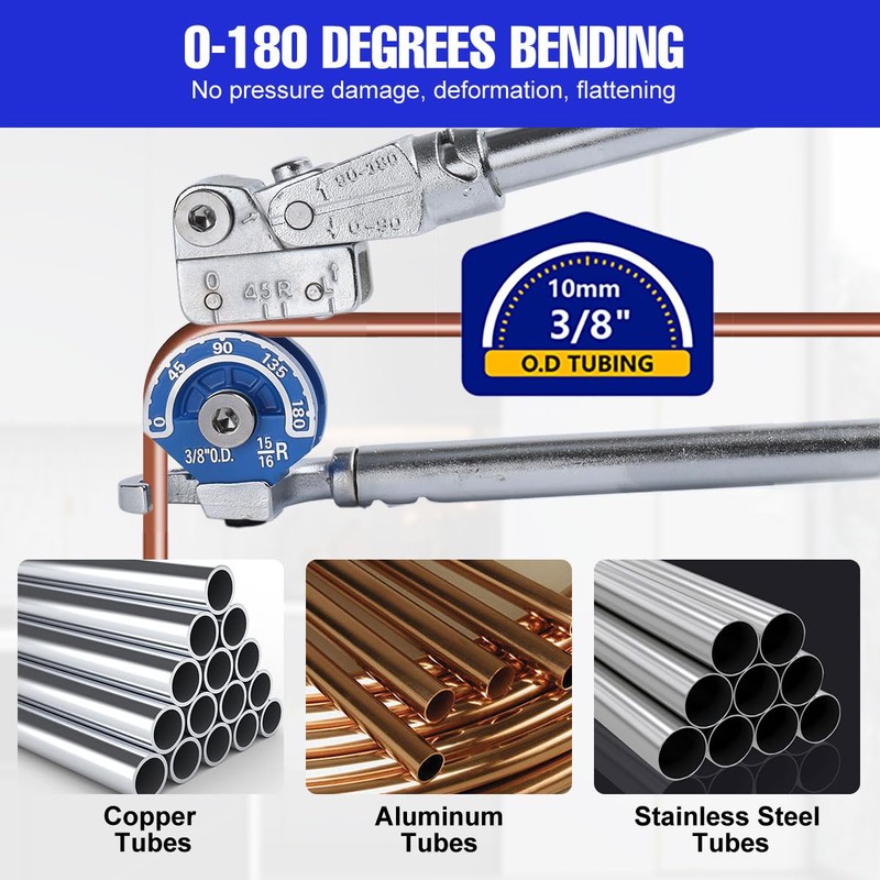 Tubing Bender ECUTEE 5/8 Heavy Duty Pipe Bender 180 Degrees