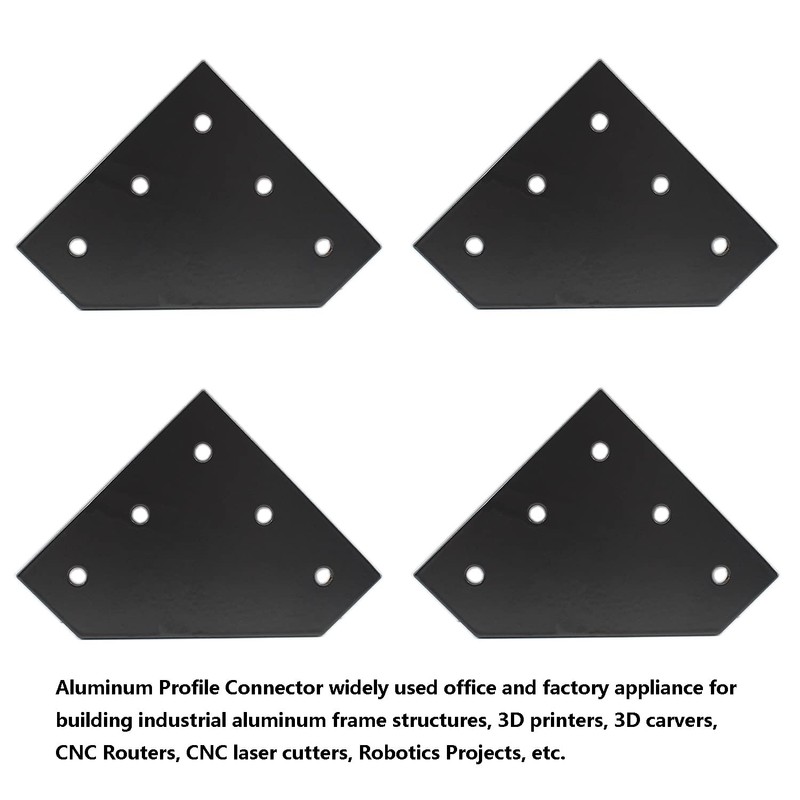4 PCS Joint Plate, TTZEZE Surface Anodic Oxidation Black L
