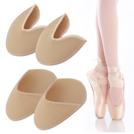 2 Pairs Ballet Shoes Toe Pads, Toe Caps for Pointe Shoes Ballet, Allet Pointe Shoes Toe Protectors, Soft Toe Pads for Women and Girls, 2 Sizes (Skin Colour)