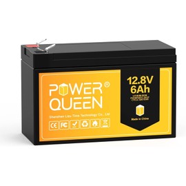 Power Queen LiFePO4 Battery 12V 6Ah, IP65 Protection, Deep Cycle Lithium Iron Phosphate Battery with Built-in 6A BMS & 2000+ Long Cycle Life Perfect for Kid Scooters, Power Tools, Camping