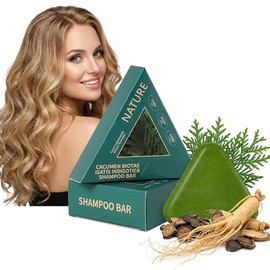 Nature Triangle Usman Grass Shampoo Bar, Nature Seven Green Soap Shampoo para el crecimiento y engrosamiento del cabello, champú sólido calmante y for