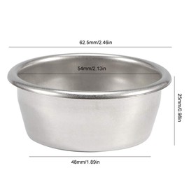 QANYEGN 54Mm Stainless Steel Coffee Filter, Double Cup Reusable, Suitable for Home, Office Use