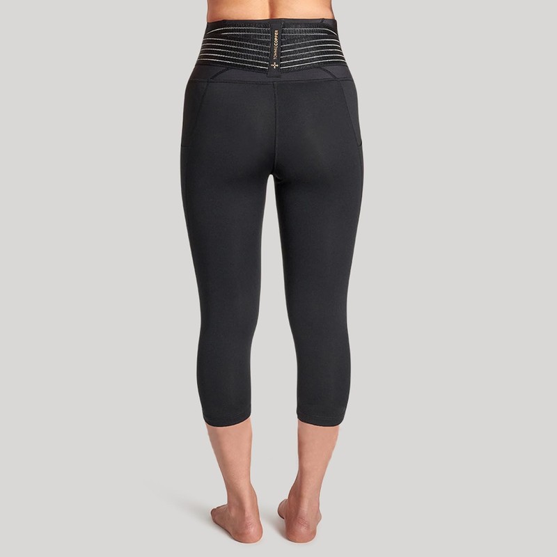 Tommie Copper Adjustable Lower Back Support Compression Capri Leggings with