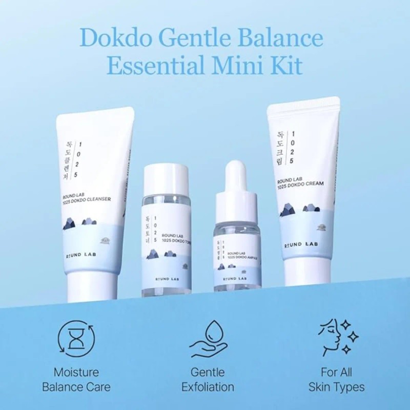 Round Lab Kit Viaje Skincare Limpiador Tónico Serum Crema