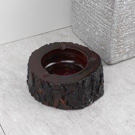 Round Wooden Tabletop Ashtray for Smoking Desks Organizer 4ea