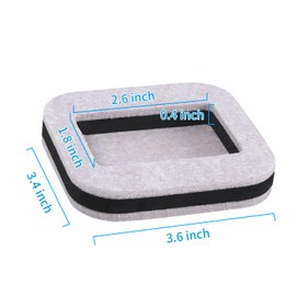 12 PCS Felt Furniture Coasters Caster Cups for Hardwood Floors, Felt Bottom Furniture Pads, Bed Office Chair Fridge Furniture Wheel Stopper to Prevent Sliding and Scratches (Beige, L: 2.6" * W:1.8")