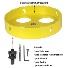 JIECHENG 8 inch Hole Saw for Wood,Soft metal,Drywall,Plasterboard and plywood,203mm Bi-Metal Hole Saw with Arbor Mandrel