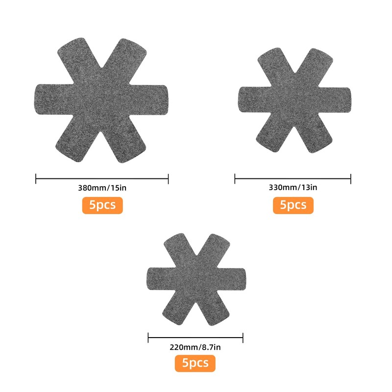 15pcs Felt Pan Protectors for Stacking, 3 Sizes Anti-Slip Heat