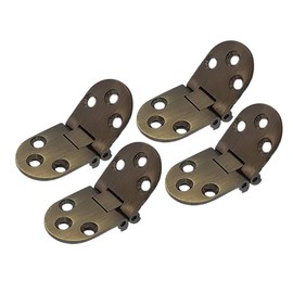 QCAA Solid Brass Table Folding Flip Top Hinge, 2-3/4" x 1-3/16", Antique Brass, 4 Pack, Made in Taiwan
