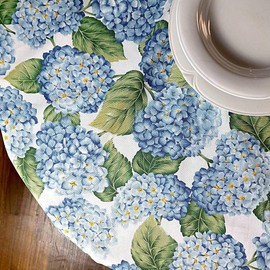 Manifattura Tessile Panama Tablecloth Print All Sizes - Celestial Hydrangea Oval x6 180