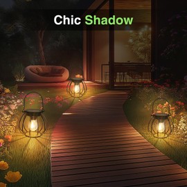 Kimjo Solar Lantern for Outdoor Use - Solar Lights for Outdoor Garden Hanging Standing IP65 Waterproof - Pot-shaped Solar Lanterns for Outdoor Use Warm White Metal - Hanging Solar Lights Garden Patio