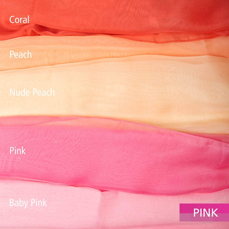 Basic Sense Plain Chiffon Soft Sheer Scarf, Baby Pink