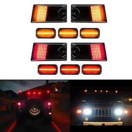 GTINTHEBOX 10pcs Smoked Lens Front Rear Cab Roof light Compatible with 2003-2009 Hummer H2, 2005-2009 Hummer H2 SUT Top Clearance Marker Front Rear Cab Roof lamp Shell