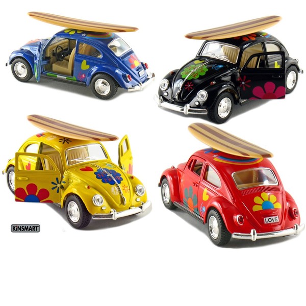 Set of 4: 5 Classic Volkswagen Beetle with Decal and