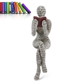 Cyrank Resin Abstract Thinker Sculpture, Reading Woman Figurine Woman Learning Figurine Abstract Reading Figurine Innovative Lady Reading Pulp Molding Mantelpiece Ornaments Small Ornaments for Shelf