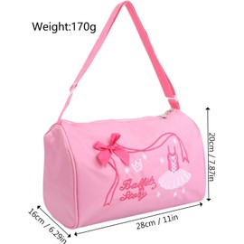 Tibapla Waterproof Lightweight Ballet Dance Bag for Girls, Pink Ballet Bag, Princess Handbag Shoulder Cross-body Bag for Ballerina Dancer Ballet Gymnastics Yoga Gym Exercise
