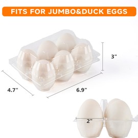 120Pack Jumbo Egg Cartons Duck Egg Cartons Extra Large Egg Containers XL Egg Tray Holders for Home Ranch Chicken Farm, Commercial Business Market Display, 2x3 Grids