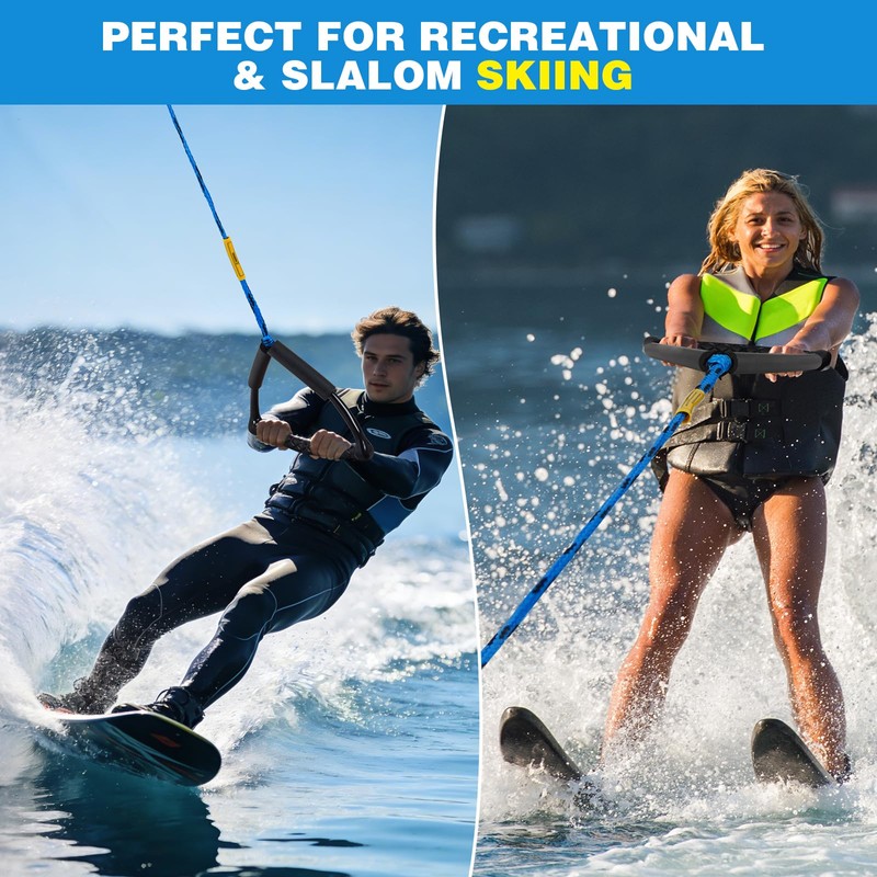 75FT Radius Handle Ski Ropes for Water Skiing, Floating Wakeboard