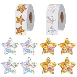1000 Five-Pointed Star Stickers, Shiny Stickers, Children's Reward Stickers, Which Can Be Decorated with Water Cups, Gift Packaging, Notebooks.