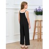 Haloumoning Girls Wide Leg Jumpsuit Kids Casual Sleeveless Romper Spaghetti