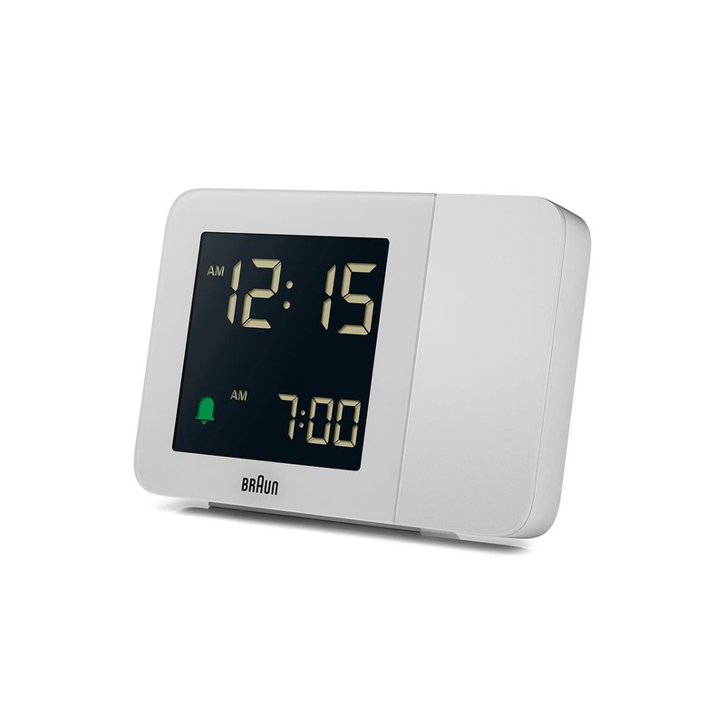 BRAUN/Brown Digital Table Clock, Projection Alarm Clock, BC15W, White, Digital
