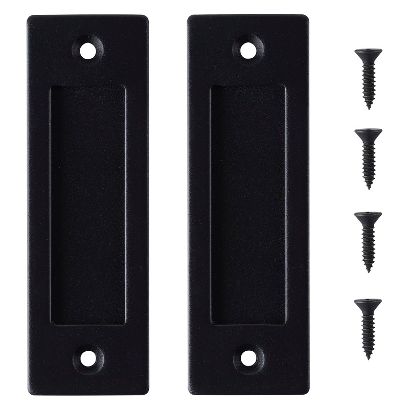Wright Products Sliding Flush Barn Door Handle Set, Matte Black,