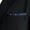 SHLAX&WING Blue Pocket Square Dots Dotty Mens Hanky Silk Business