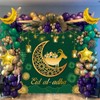 ZJRBJB Eid Mubarak Background for Photography Green Muslim Arabian Night