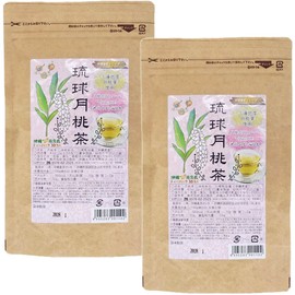 Okinawa Nikko Genki Island Tsuki Peach Tea Made in Okinawa Prefecture, 100% Ryukyu Moon Peach Leaves, 30 Packets x 2 Bags