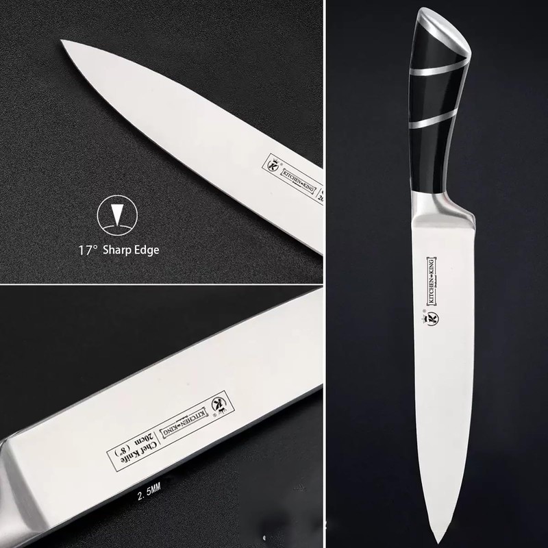 Kitchen Knife Set, 9Pcs Knife Set with Acrylic Block, Ergonomical