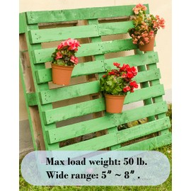 NACETURE 12 Pack Stainless Steel Plant Hangers Flower Pot Clips - Outdoor Wall Hook Metal Plant Stand Holds 5" to 8" Standard Flower Pot