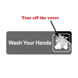 Wash Your Hands Sign,Easy to Mount Plastic Safety Informative Sign with Symbols Great for Home Office Business (9"x3",3Pack)