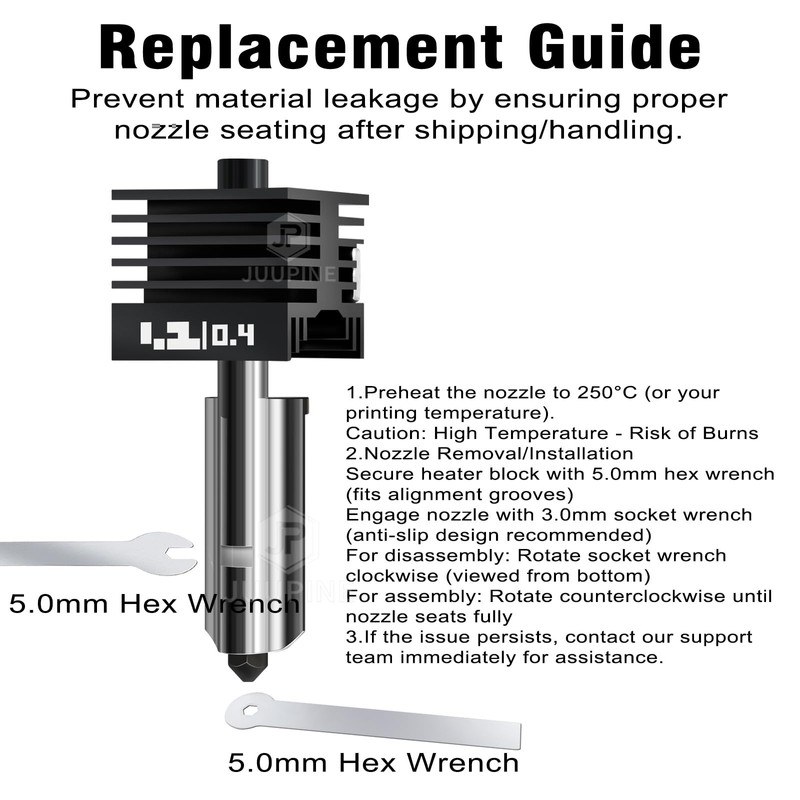 Upgraded for Bambu Lab H2S/H2D Hotend 0.4MM Quick Detachable Nozzle