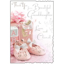 Thank you for A Beautiful Granddaughter to Love and Cherish - Baby Girl Card by Cards