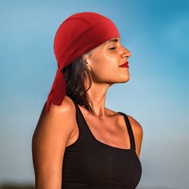 Sweat Wicking Cooling Helmet Liner, Durag Bandanna Cap Cycling Head Wraps Skull Cap Scarves Caps Pirate Hat Bandana & Head Wrap for Motorcycling, Running, Hiking, Cooking & Outdoor Activities