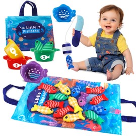 Martiount Montessori Toys for 1 Year Old, 1 2 Year Old Boy Toys Girls Toys Gifts, Baby Toys 6 to12-18 Months, Cloth Fishing Game with Baby Stacking Cups