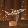 Airplane Night Light 3D Illusion Lamp,Soft Warm Colors Wood Table