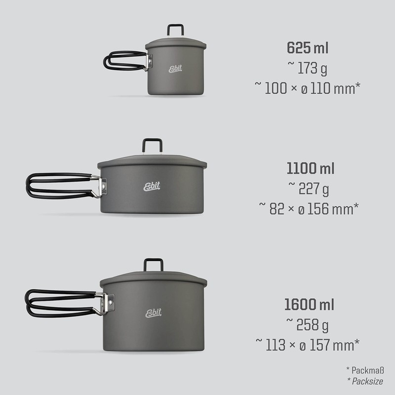 Esbit ESPT625HA0 Camping Outdoor Pot, Cooker, Aluminum Pot, 21.0 fl