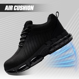 Hogent Steel Toe Shoes for Men Women Safety Work Sneakers Indestructible Comfortable Lightweight Breathable Construction Sneakers Anti Smashing Puncture Proof Air Cushion