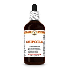 Chipotle (Capsicum Annuum) Dry Whole Pepper Tincture, Made in Hawaii, Organic Raw Materials, All Natural, Vegan, Pure Liquid Extract - 4 fl.oz