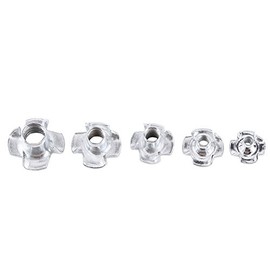 Tuerca en T, 90 piezas/juego de tuercas en T de cuatro puntas de acero al carbono galvanizado, M3 M4 M5 M6 M8 Tuerca ciega para muebles de madera, con