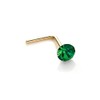 jewellerybox 9ct Yellow Gold 2.8mm Round Emerald Crystal Nose Stud