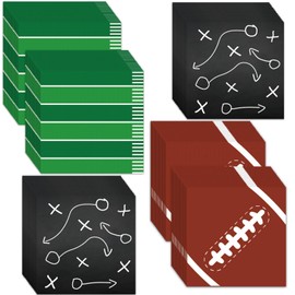 Qyeahkj 120pcs Football Paper Napkins Supplies Disposable Football Birthday Napkins Set Decorations for Events Football Frenzy Game Time Tailgate Sports Party Favors, 3 Design