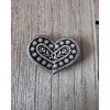 Hartmann-Knöpfe Heart Shape Small Silver Antique Silver Costume Clasp Dirndl